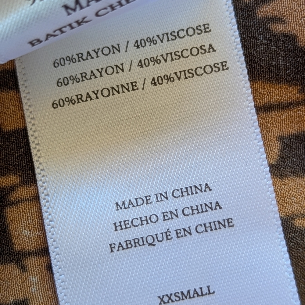 RAILS Maple Dress Batik Cheetah Leopard Print Tiered Boho Midi Button Front XXS‎ - Picture 8 of 15